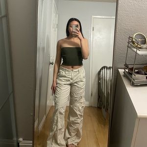 PACSUN L.A. HEARTS OLIVE GREEN TUBE TOP